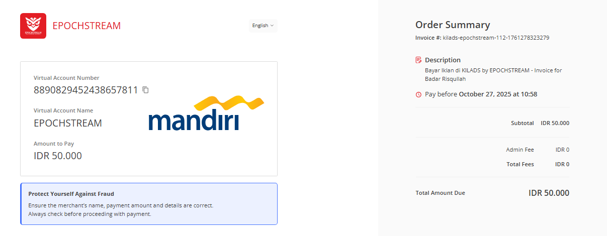 1 - Cara Transfer Uang Melalui Mandiri Virtual Account - EPOCHSTREAM AFFILIATE